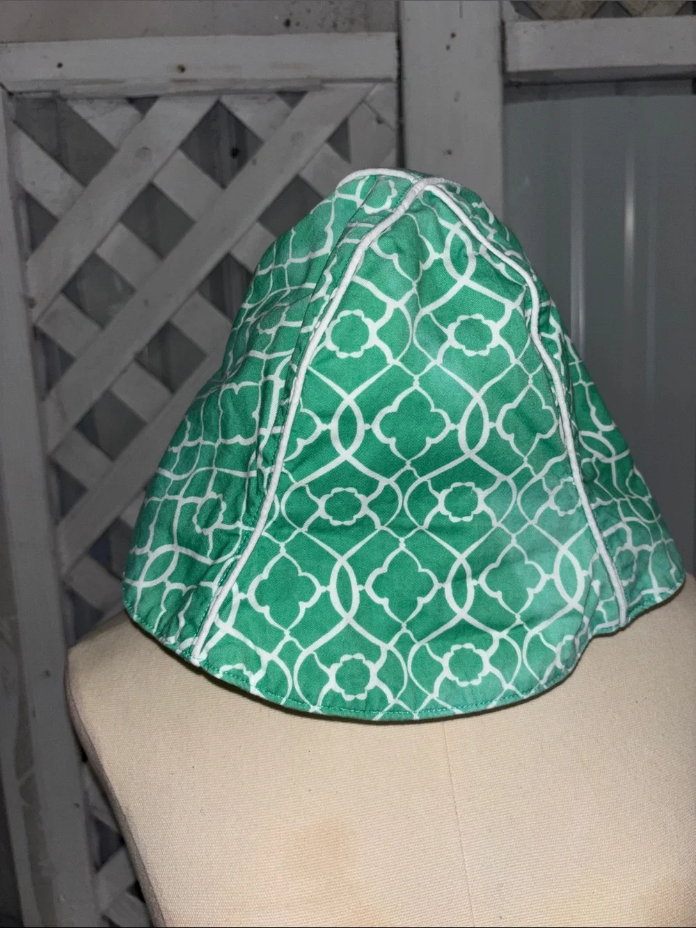 Janie and jack Green Geometric Fabric Hat - Unbranded